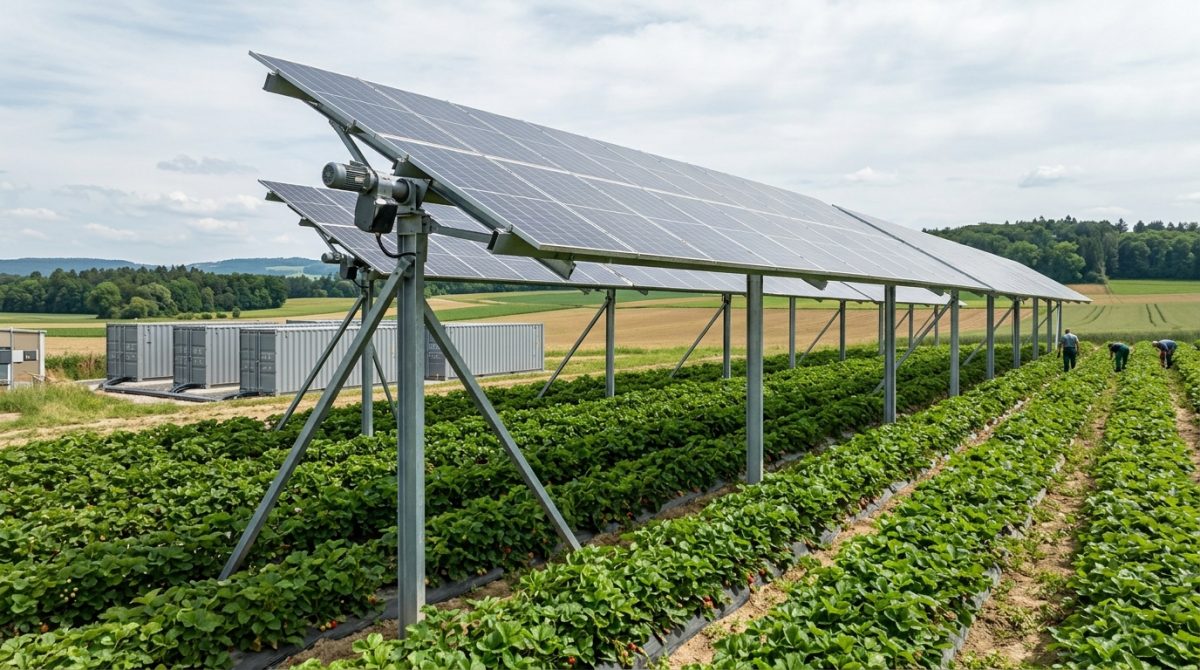 Sonntag Energy Builds Tracking Agri-Photovoltaic System Over Strawberry Crops